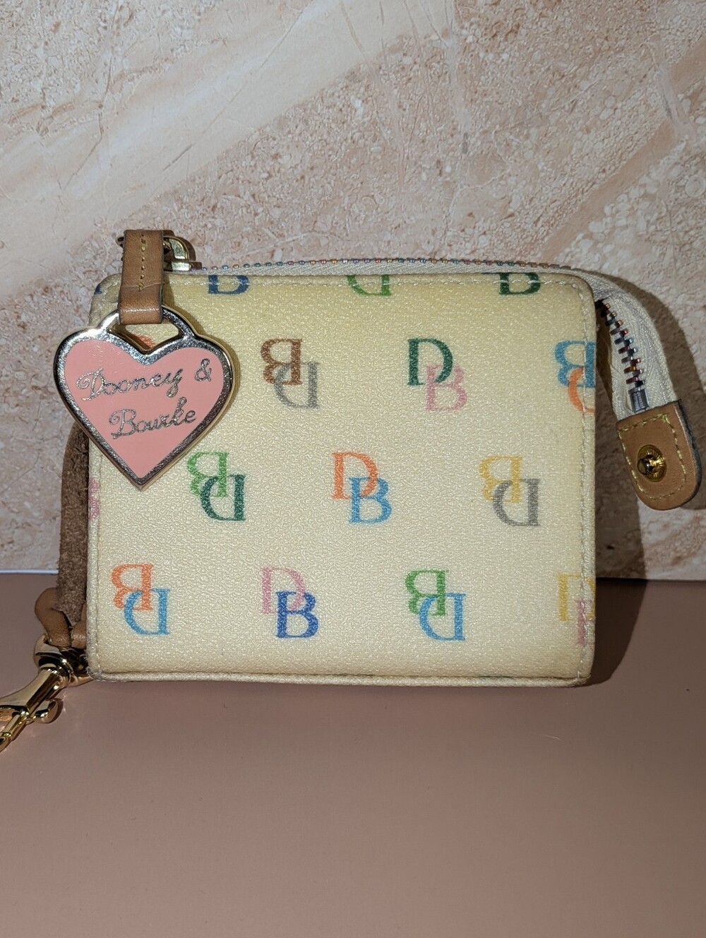 Dooney & Bourke Rainbow Logo Zip Wallet
